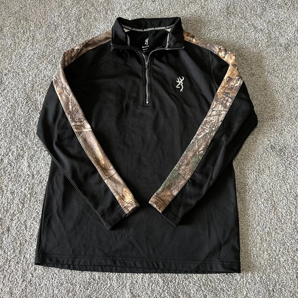 Browning jacket mens black camo real tree pullover hunting outdoor‎ casual deer